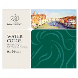 DONG-A Fable Graphico Artist Watercolor Set | 24 Colors (6ml Tubes) | Vivid Pigments & Superior Blending | AP, CE, KC Certified | Made in Korea