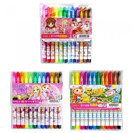 DONG-A Scented Felt-Tip Pens 12 Colors for Girls | Pink Character Case | Sweet Fragrance | ACMI & CE Certified | Made in Korea