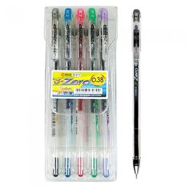 DONG-A 3-ZERO Hybrid Gel Pen 5-Color Set 0.38mm | Black, Blue, Red, Green, Purple | Slim Design | Made in Korea