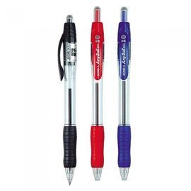 DONG-A Anyball 501 Retractable Ballpoint Pen 0.5mm | Black, Blue, Red | Ergonomic Rubber Grip | Clear Crystal Body | Made in Korea