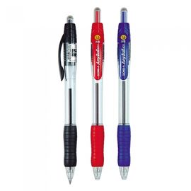 DONG-A Anyball 501 Retractable Ballpoint Pen 1.6mm | Black, Blue, Red | Ergonomic Rubber Grip | Clear Crystal Body | Made in Korea