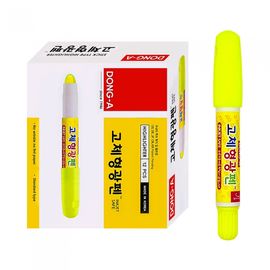 DONG-A JET STICK Solid Highlighter | Round Tip | Smear-Proof for Inkjet | Twist-Up Type | 5 Colors | Made in Korea