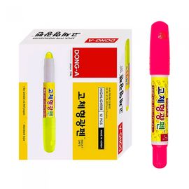 DONG-A JET STICK Solid Highlighter | Round Tip | Smear-Proof for Inkjet | Twist-Up Type | 5 Colors | Made in Korea
