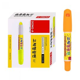 DONG-A JET STICK Solid Highlighter | Round Tip | Smear-Proof for Inkjet | Twist-Up Type | 5 Colors | Made in Korea