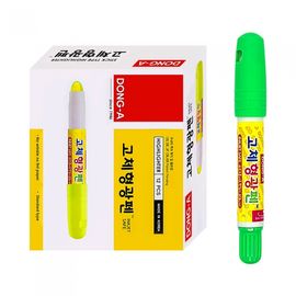DONG-A JET STICK Solid Highlighter | Round Tip | Smear-Proof for Inkjet | Twist-Up Type | 5 Colors | Made in Korea