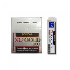 DONG-A XQ 1000 Gold Mechanical Pencil Leads 0.5mm | B Grade | 40 Leads per Case | High-Strength Micro-Graphite | Made in Korea