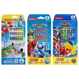DONG-A Character Pencils for Boys 10pcs | HB, B Options | Blue Character Design (Thomas & Friends, BACKKOM) | Smooth & Break-Resistant | Made in Korea