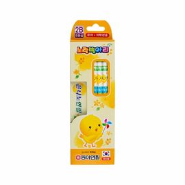 DONG-A Yellow Chick Pencils 5pcs | HB, B, 2B Options | Smooth Graphite for Kids | Break-Resistant | Made in Korea