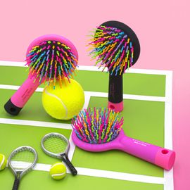 EyeCandy Rainbow Volume S Hair Brush (Medium) - Patented S-Curve for Instant Volume & Detangling _ Made in Korea 