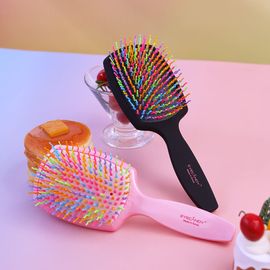 EyeCandy Rainbow Volume S King Paddle Brush - Patented S-Curve for Instant Volume & Detangling _ Made in Korea 