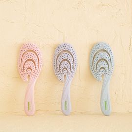 EyeCandy Eco-Friendly Detangling Hair Brush (GRS Certified), Recycled Ocean Plastic, Patented Double-Curve Design for Scalp Massage & Fast Drying _ Made in Korea 