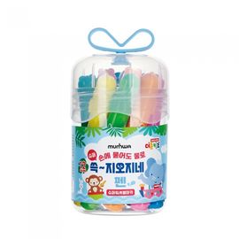 MUNHWA DEOJON Kids SSG-ZIOZINE Washable Marker Set (12 Colors) | Easy Clean with Water | Versatile Conical Tip (1.5-5mm) | KC Certified | Made in Korea