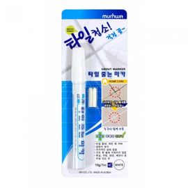MUNHWA Tile Grout Marker (Includes 2 Refill Nibs) | Anti-Bacterial Water-Based Ink | 4.5mm Chisel Tip | Home Repair & Cleaning | Made in Korea