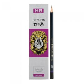 MUNHWA DEOJON HB Graphite Pencil Set | 12pcs (1 Dozen) | Premium Cedar Wood | Hi-Mix Ultra-Fine Lead | Made in Korea