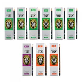 MUNHWA DEOJON Drafting Pencil Set (H, 2H, 3H, 4H, 5H,6H) | 12pcs (1 Dozen) | Premium Cedar Wood | Hi-Mix Lead | Made in Korea