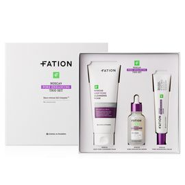 FATION NOSCA9 Trouble Pore Tightening 3-Piece Skincare Set with Shopping Bag Cleansing Foam Serum Cream Kit _ Made in KOREA