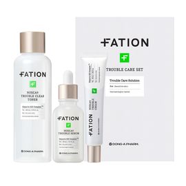 FATION NOSCA9 Trouble Calming 3-Piece Skincare Set with Shopping Bag Toner Serum Cream Acne Barrier Kit _ Made in KOREA