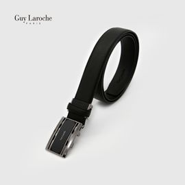 Guy Laroche Men's Automatic Click Belt 351-033-02 | Premium Shrunken Cowhide Leather | Natural Grain Texture