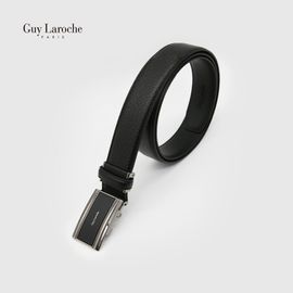 Guy Laroche Men's Automatic Click Belt 351-033-04 | Premium Opul Cowhide Leather | Structured Grain Pattern