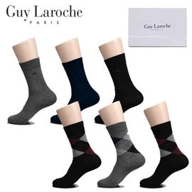 Guy Laroche Men’s Dress Socks GL-S-DA6 – 6 Pair Set, Argyle pattern, Combed Cotton, Crew Socks for Men for Casual Business & Formal Attire _ Made in KOREA