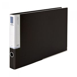 Munhwa Professional A3 Hardboard 3-Ring D-Ring Binder B848-8 | 1-Inch (3.5cm) | Black PP | Metal Slide Rail | Made in Korea