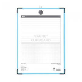 Munhwa File F815-7 Premium Magnetic A4 Neo Clipboard with Whiteboard Back and Hanging Hook Black SkyBlue Made in Korea