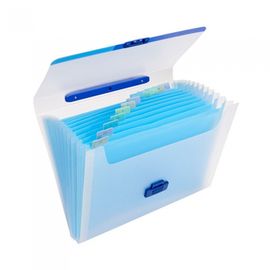 Munhwa F5599-7 Transparent 12-Pocket Expanding Document Organizer with Carry Handle and Index Tabs for Monthly Filing