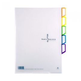 Munhwa A4 5-Index Section Pocket Holder F599A-7 | 5-Pocket File | Color-Coded Index Tabs | High Capacity | Made in Korea