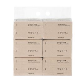 Saenghwal Gongjakso Unbleached Facial Tissue 100% Natural Pulp Soft Travel Size 6 Packs Saenghwal Gongjakso Unbleached Facial Tissue 100% Natural Pulp Soft Travel Size 6 Packs