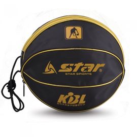 Star Sports Single Basketball Carry Bag BT110-03 A-Type Portable Handheld Case with Zipper and Handle for Size 7 Basketball Black
