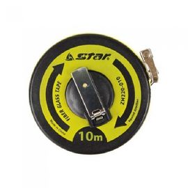 Star Sports 10M Field Measuring Tape ZH220-010 Durable Fiberglass Tape with Impact-Resistant ABS Case and Convenient Winder