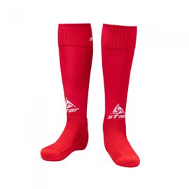 Star Sports Soccer Socks SO160S-04 Red Adult Size 26 (25-27cm) High-Elasticity Football Stockings with Superior Cushioning and Breathability