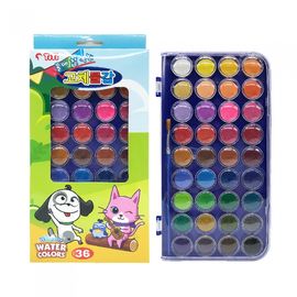 TiTi Water-Soluble 36-Color Solid Watercolor Paint Set with Palette Lid and Professional Brush Included TiTi Water-Soluble 36-Color Solid Watercolor Paint Set with Palette Lid and Professional Brush Included