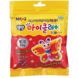 AMOS I-Clay 50g Soft Air Dry Clay for Kids DIY Art Craft School Projects Made in Korea