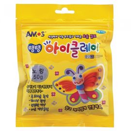 AMOS I-Clay 50g Soft Air Dry Clay for Kids DIY Art Craft School Projects Made in Korea