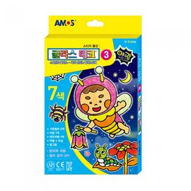 AMOS Glass Deco 7 Colors Set with Glow-in-the-Dark Paint 22ml DIY Stained Glass Art Kit Made in Korea