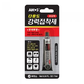 AMOS Multi-Purpose Strong Adhesive Glue 30ml for Wood Plastic Ceramic Glass Metal Leather Fabric Made in Korea