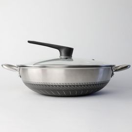 Coobinox® BONIS IH Party Wok 32cm (CO-15-10) - Non-stick Embossed Pattern, Self-Standing Lid