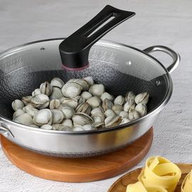 Coobinox® BONIS IH Party Wok 32cm (CO-15-10) - Non-stick Embossed Pattern, Self-Standing Lid