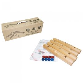 Six Brothers Authentic Large Jangjak Yut Nori Set HJWO106 Premium Acacia Wood Traditional Firewood Style Made in Korea