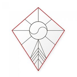 Minhwa Shop DIY Korean Traditional Stingray Kite Flying Kit 7 Designs with String and Handle