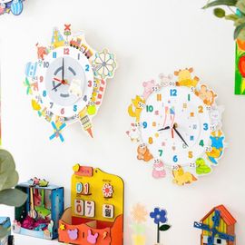 Minhwa Shop DIY Paper Wall Clock Making Kit Educational Craft Set for Kids with Movement Mechanism