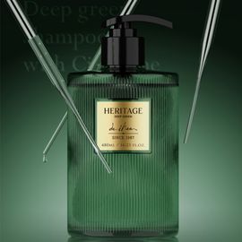 Ihee Heritage Deep Green Shampoo 480ml for Anti Hair Loss Care with Cica Exosome and Jeju Botanical Extracts _ Made in Korea 
