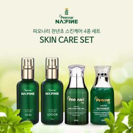 PEERNAR Cheon-nyeon-cho Thousand Year Cactus Skincare 4-Set with Skin Toner, Lotion, Moisture Cream and Nutritious Cream _ Made in Korea
