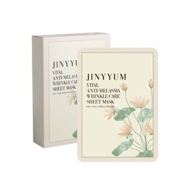 JINYYUM Vital Anti-Melasma Wrinkle Care Sheet Mask 1 Pack 10 Sheets for Intensive Brightening and Skin Firming Elasticity _ Made in Korea 