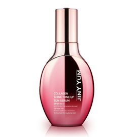 JINYYUM Collagen Shine Tone-Up Sun Serum 45g Triple Functional UV Protection Brightening and Anti-Wrinkle Elasticity Care _ Made in Korea 