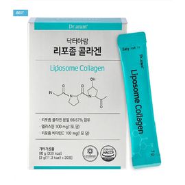 Dr. aram Liposomal Low Molecular Fish Collagen 300Da with Biotin and Vitamin C Mango Flavor 30 Sticks _  Made in Korea