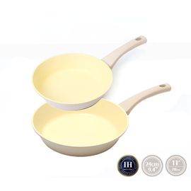 GIORNO FELICE Harmony Multi Ceramic Frying Pan 24cm + 28cm IH Induction Compatible Non-Stick Oil-Road Technology _ Made in Korea
