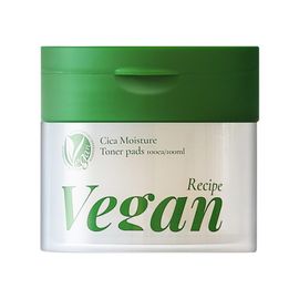 O21 Vegan Recipe Cica Moisture Toner Pad 100 Sheets Biomimetic Water Soothing Cooling Pack _ Made in Korea