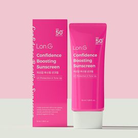 Lon.G Confidence Boosting Sunscreen 50ml SPF50+ PA++++ Natural Tone Up Brightening Anti-Wrinkle Sun Cream _ Made in Korea